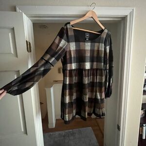 Plaid Long Sleeve Dress